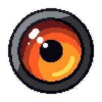 cybernetic eye lens orange hazard rated