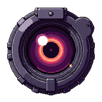 Thermal Vision Eye Damaged Sparking — free pixel art sprite from the Runner Cyberpunk Implants collection, transparent PNG