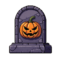 gravestone  halloween pumpkin themed