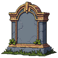 gravestone  ornate gold trimmed