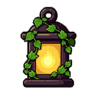 lit lantern  decorated with vines