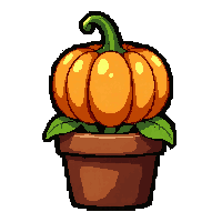 potted flower  halloween pumpkin themed