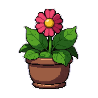 potted flower  moss covered ancient