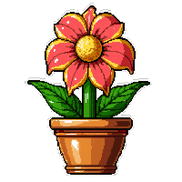 potted flower  ornate gold trimmed