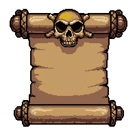 rolled scroll  decorated with skulls