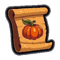 rolled scroll  halloween pumpkin themed