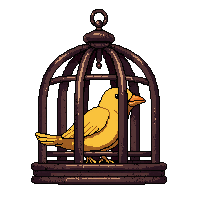 small bird cage  fantasy enchanted glowing