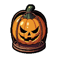 small bird cage  halloween pumpkin themed