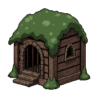 small bird cage  moss covered ancient