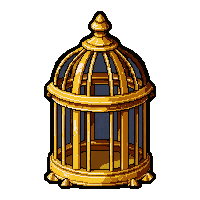 small bird cage  ornate gold trimmed