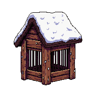 small bird cage  snow dusted