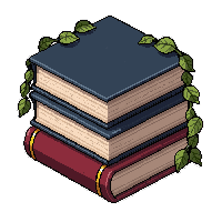 stack of books  decorated with vines