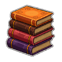 stack of books  fantasy enchanted glowing