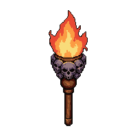 torch on a stick  decorated with skulls