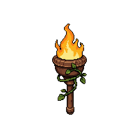 torch on a stick  decorated with vines