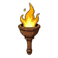 torch on a stick  fantasy enchanted glowing