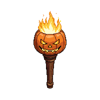 torch on a stick  halloween pumpkin themed