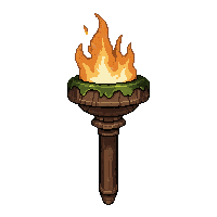 torch on a stick  moss covered ancient