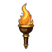 torch on a stick  ornate gold trimmed