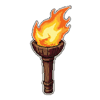 torch on a stick  rustic worn