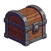 treasure chest  decorated with skulls