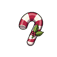 candy cane  with a leaf decoration