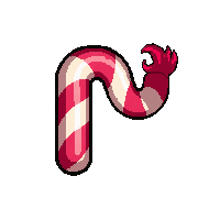 candy cane  with steam rising