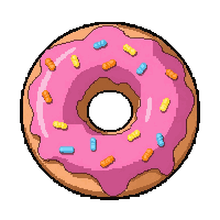 donut with sprinkles  pixel perfect simple