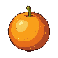 orange citrus  stylized cute