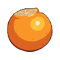 orange citrus  with a bite taken out