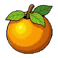 orange citrus  with a leaf decoration