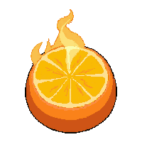 orange citrus  with steam rising