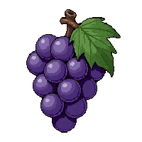 purple grape bunch  with a leaf decoration