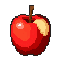 red apple  half eaten