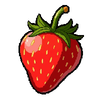 ripe strawberry  half eaten