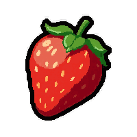 ripe strawberry  pixel perfect simple