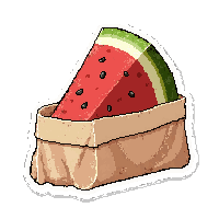 Watermelon Slice Wrapped In Paper — free pixel art sprite from the Runner Food collection, transparent PNG