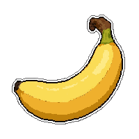Yellow Banana Fresh And Shiny — free pixel art sprite from the Runner Food collection, transparent PNG
