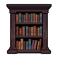 bookshelf full dark gothic