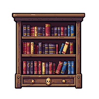 bookshelf full magical enchanted