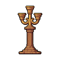 candelabra tall broken ruined