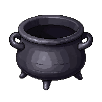 cauldron iron broken ruined