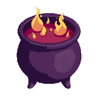 cauldron iron magical enchanted