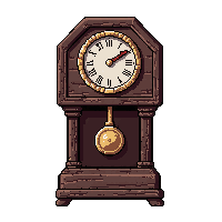 clock grandfather ancient dusty