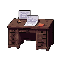 desk writing ancient dusty