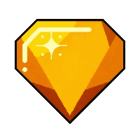 Amber Orange  Heart Shape Cut — free pixel art sprite from Runner Gems