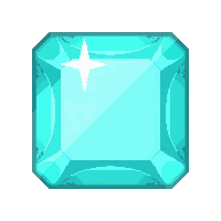 aquamarine cyan  princess square cut
