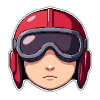 aviator goggles hat  bright red
