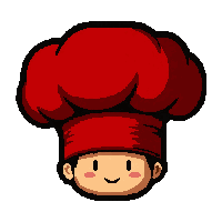 chef tall hat  bright red