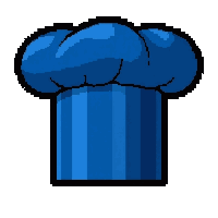 chef tall hat  deep blue